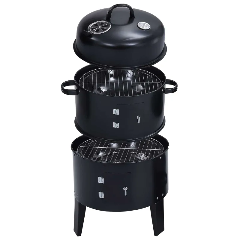Lauko grilis Ø 40 x 80 cm Plienas Juoda