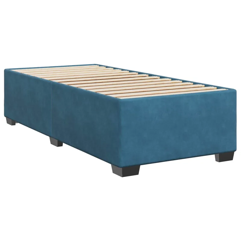 Lova su čiužiniu ir LED apšvietimu Mėlyna 80 x 200 cm Aksomas