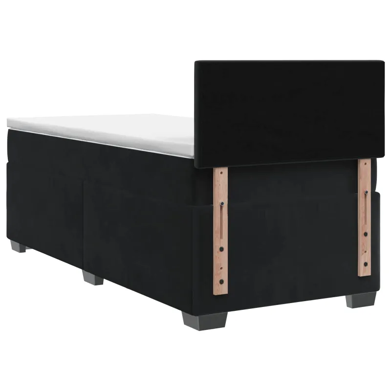 Lova su čiužiniu ir LED apšvietimu Juoda 80 x 200 cm Aksomas