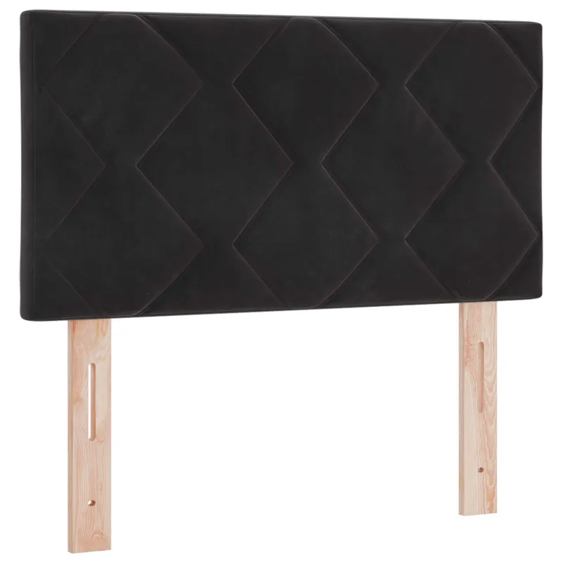 Lova su čiužiniu ir LED apšvietimu Juoda 80 x 200 cm Aksomas