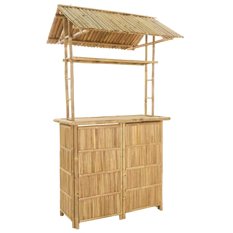 Lauko baaripöytä Bambukas, luonnollinen 115 x 95 x 214 cm
