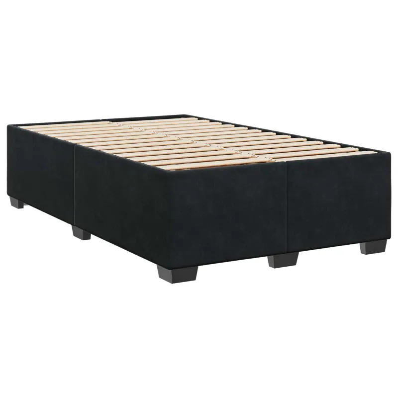 Lova su čiužiniu ir LED apšvietimu Juoda 120 x 190 cm Aksomas