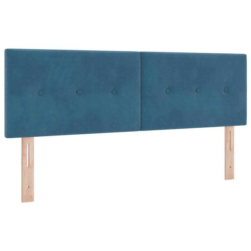 Lova su čiužiniu ir LED apšvietimu Mėlyna 140 x 190 cm Aksomas