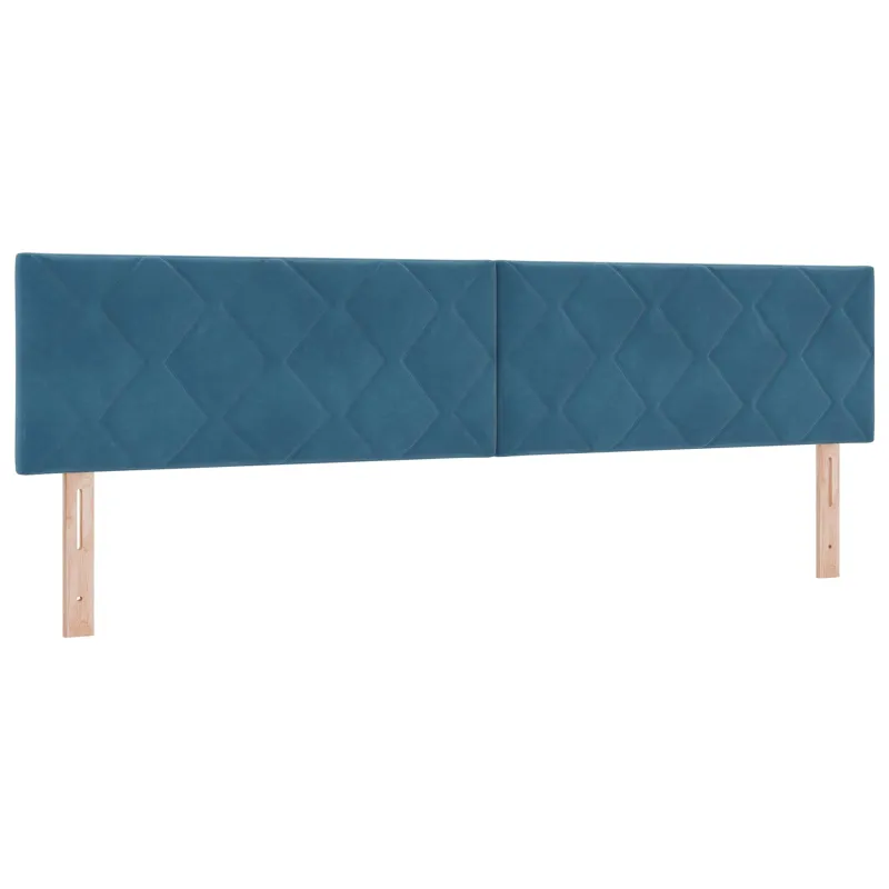 Spyruoklinė lova su čiužiniu Mėlyna 200 x 200 cm Aksomas