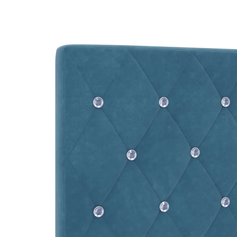 Spyruoklinė lova su čiužiniu Mėlyna 140 x 200 cm Aksomas