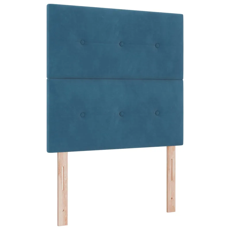 Spyruoklinė lova su čiužiniu Mėlyna 90 x 190 cm Aksomas