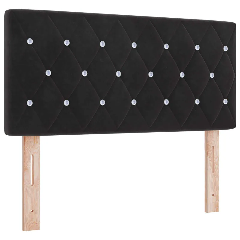 Otmana lova su matracsu ir LED Juoda 100 x 200 cm Aksomas