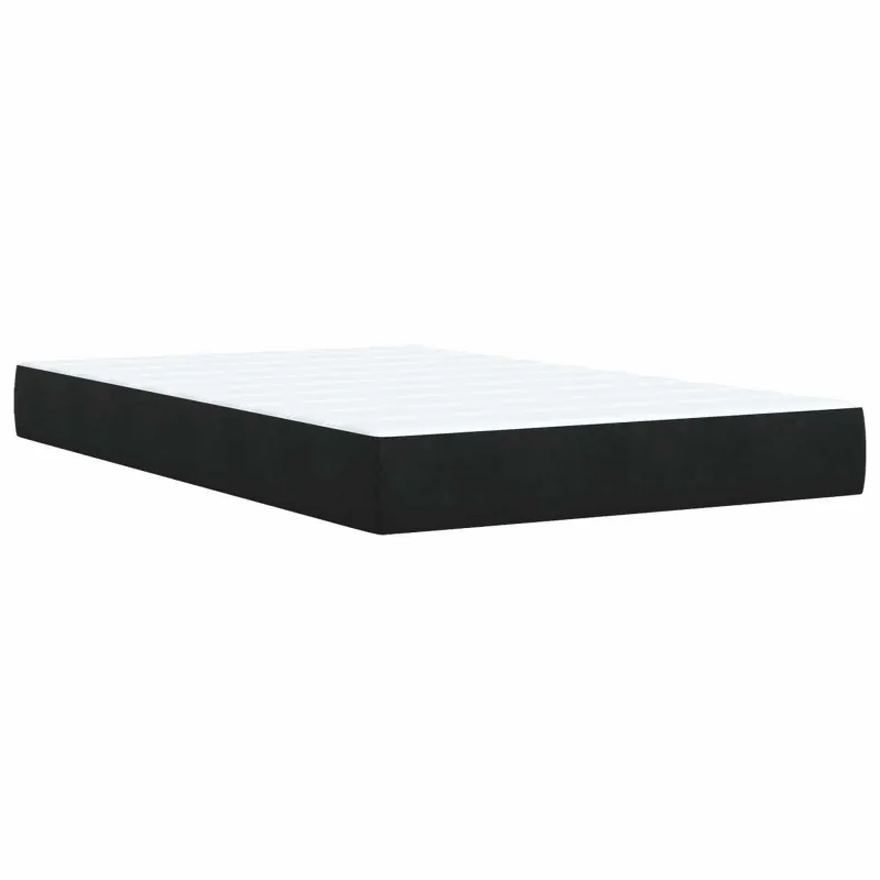 Otmana lova su matracsu ir LED Juoda 120 x 200 cm Aksomas