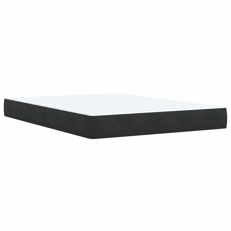 Otmana lova su matracsu ir LED Juoda 140 x 200 cm Aksomas