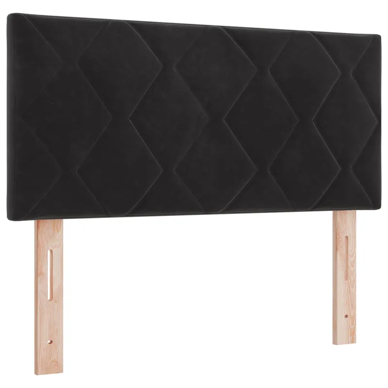 Otmana lova su matracsu ir LED Juoda 100 x 200 cm Aksomas
