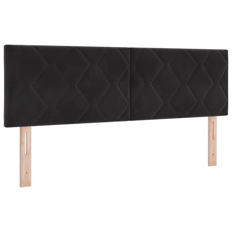 Otmana lova su matracsu ir LED Juoda 140 x 200 cm Aksomas