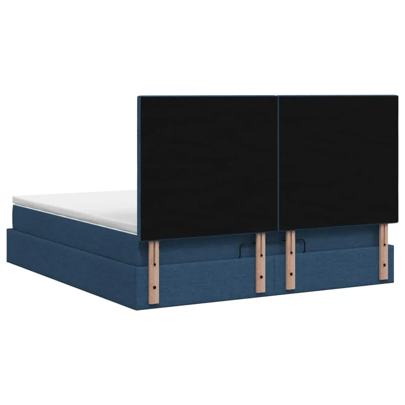 Otmana lova su matracsu ir LED Mėlyna 140 x 190 cm Audinys