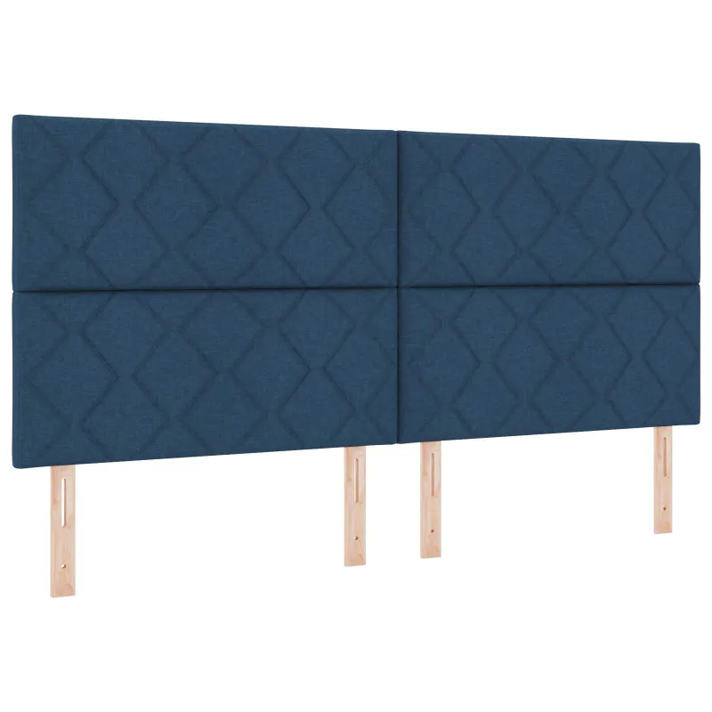 Otmana lova su matracsu ir LED Mėlyna 200 x 200 cm Audinys