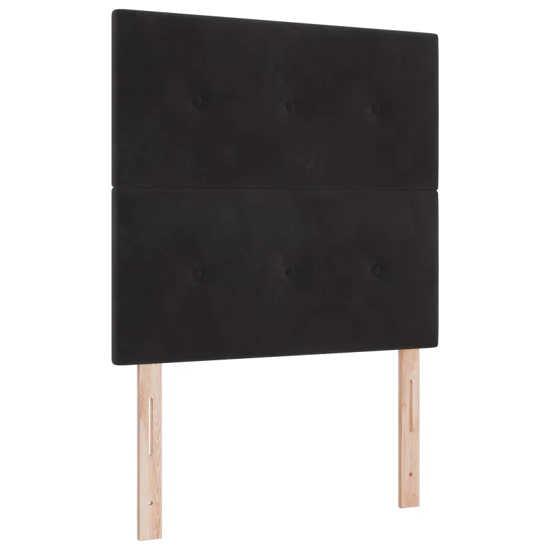 Otmana lova su matracsu ir LED Juoda 90 x 190 cm Aksomas