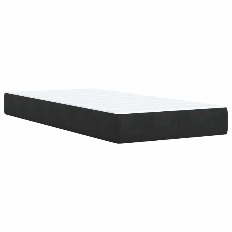 Otmana lova su matracsu ir LED Juoda 90 x 190 cm Aksomas