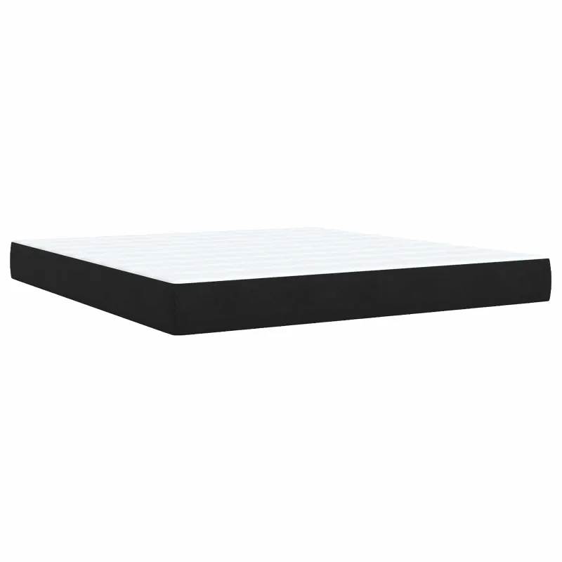 Otmana lova su matracsu ir LED Juoda 180 x 200 cm Aksomas