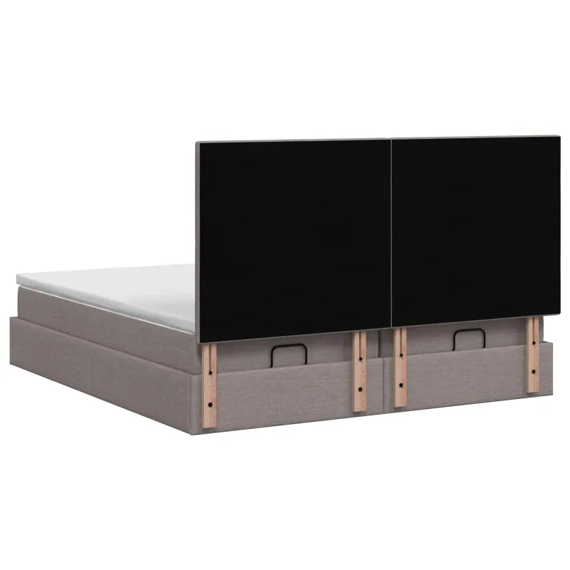 Otmana lova su matracsu ir LED Taupe 160 x 200 cm Audinys