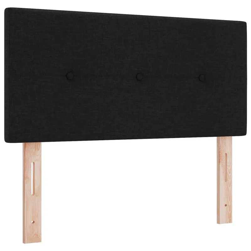 LED saugojimo lova su čiužiniu Juoda 90 x 190 cm Audinys