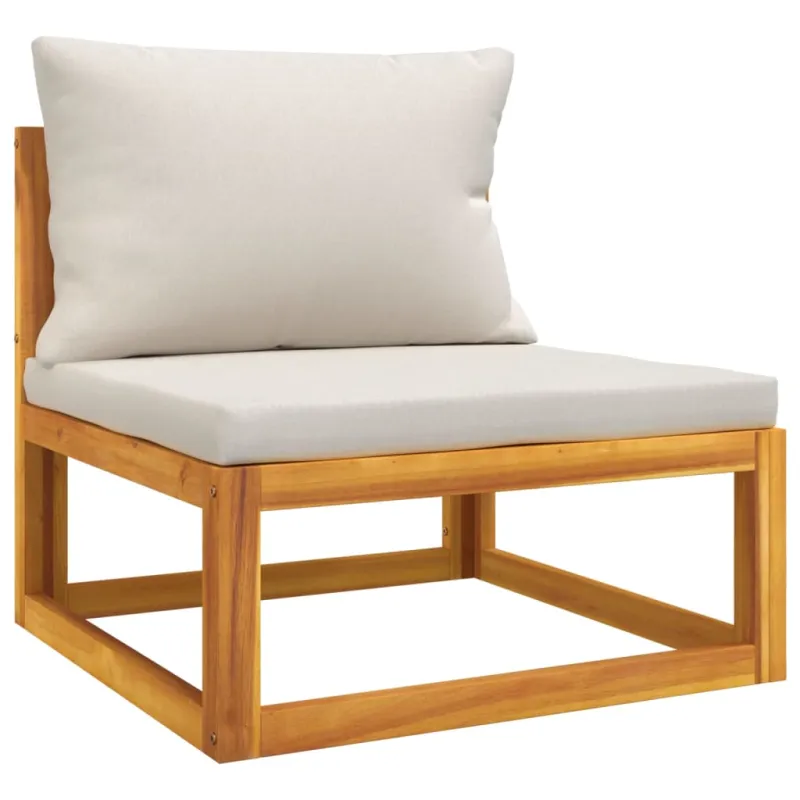 Puutarhakomplekti, 7-os osat, harmaat tyynyt, puuta