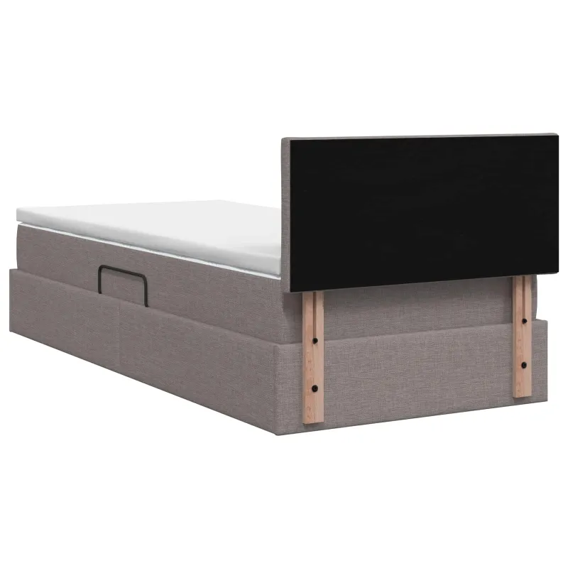 LED saugojimo lova su čiužiniu Taupe 90 x 190 cm Audinys