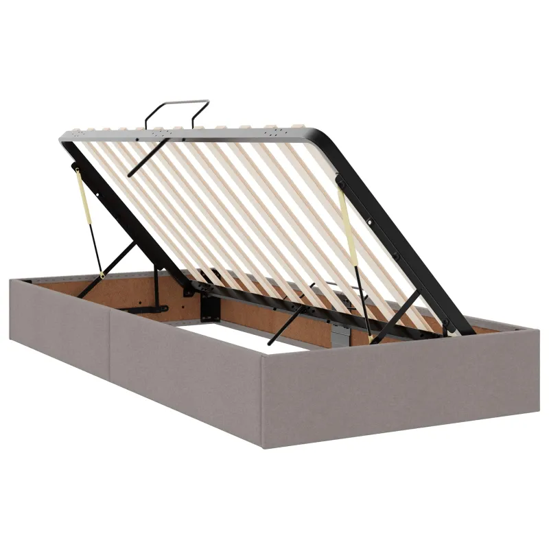 LED saugojimo lova su čiužiniu Taupe 90 x 200 cm Audinys