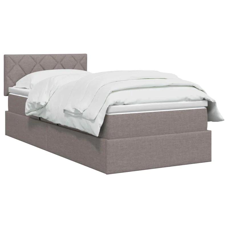 LED saugojimo lova su čiužiniu Taupe 100 x 200 cm Audinys