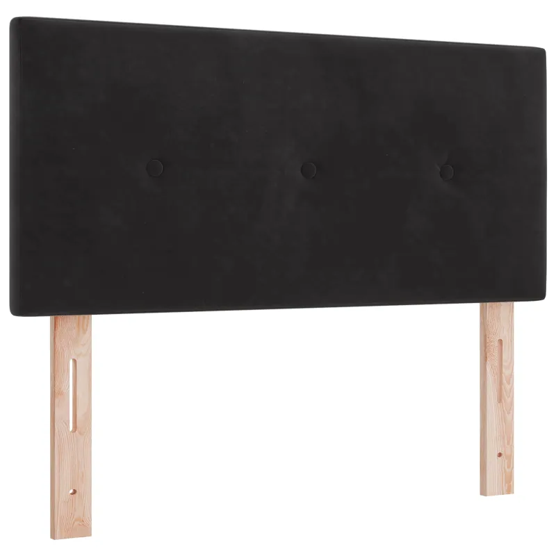 LED saugojimo lova su čiužiniu Juoda 90 x 200 cm Aksomas
