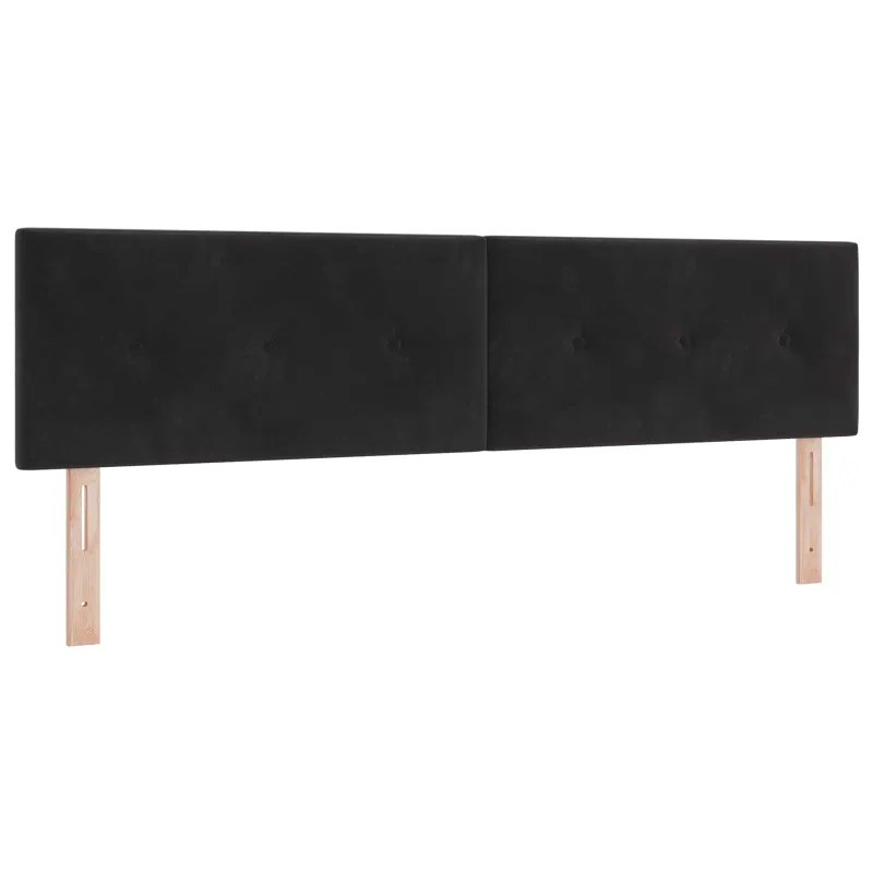 LED saugojimo lova su čiužiniu Juoda 180 x 200 cm Aksomas