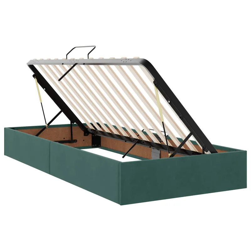 LED saugojimo lova su čiužiniu Tamsiai žalia 200 x 200 cm