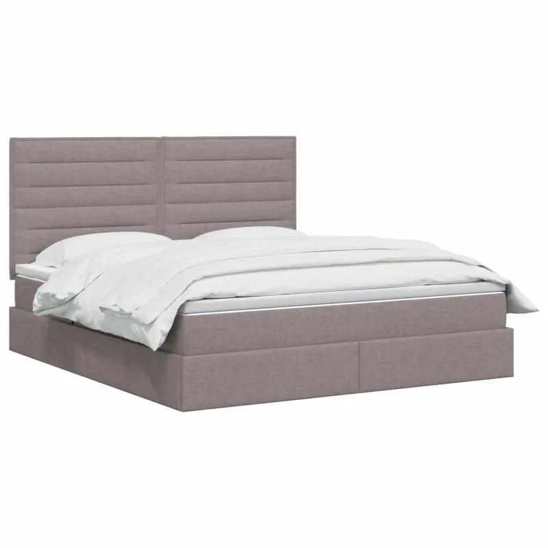 LED saugojimo lova su čiužiniu Taupe 140 x 200 cm Audinys