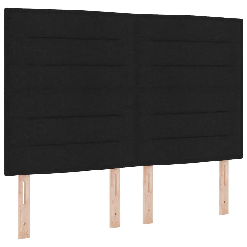 LED saugojimo lova su čiužiniu Juoda 160 x 200 cm Audinys