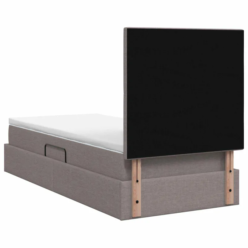 LED saugojimo lova su čiužiniu Taupe 90 x 200 cm Audinys