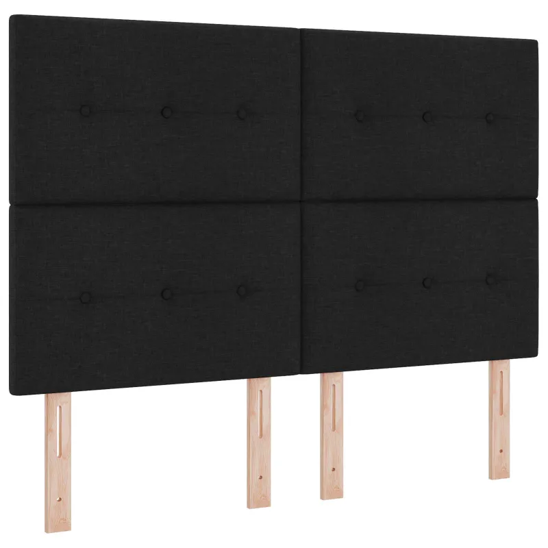 LED saugojimo lova su čiužiniu Juoda 160 x 200 cm Audinys
