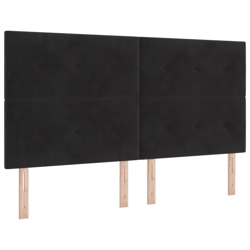 LED saugojimo lova su čiužiniu Juoda 180 x 200 cm Audinys