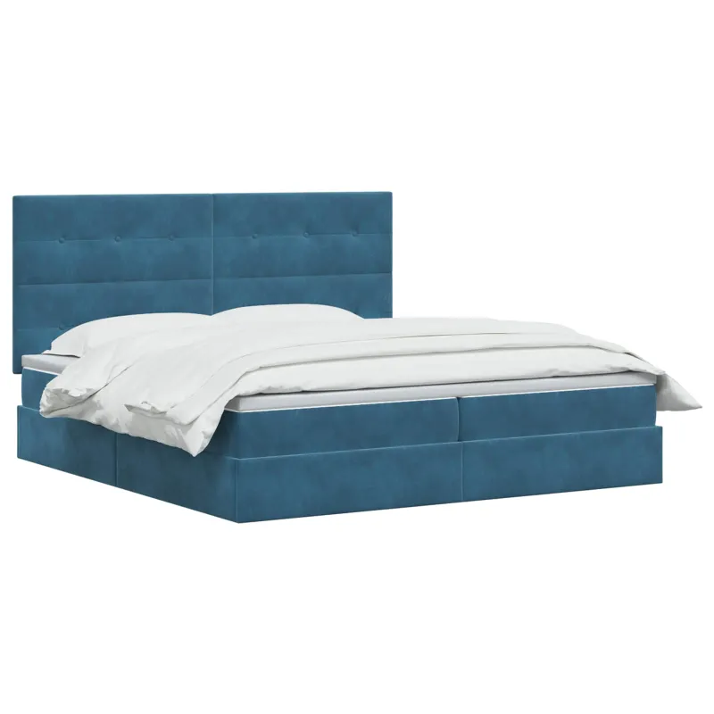 LED saugojimo lova su čiužiniu Tamsiai mėlyna 200 x 200 cm