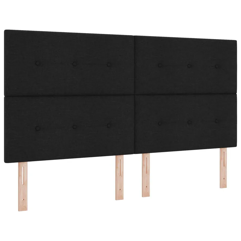 LED saugojimo lova su čiužiniu Juoda 180 x 200 cm Audinys