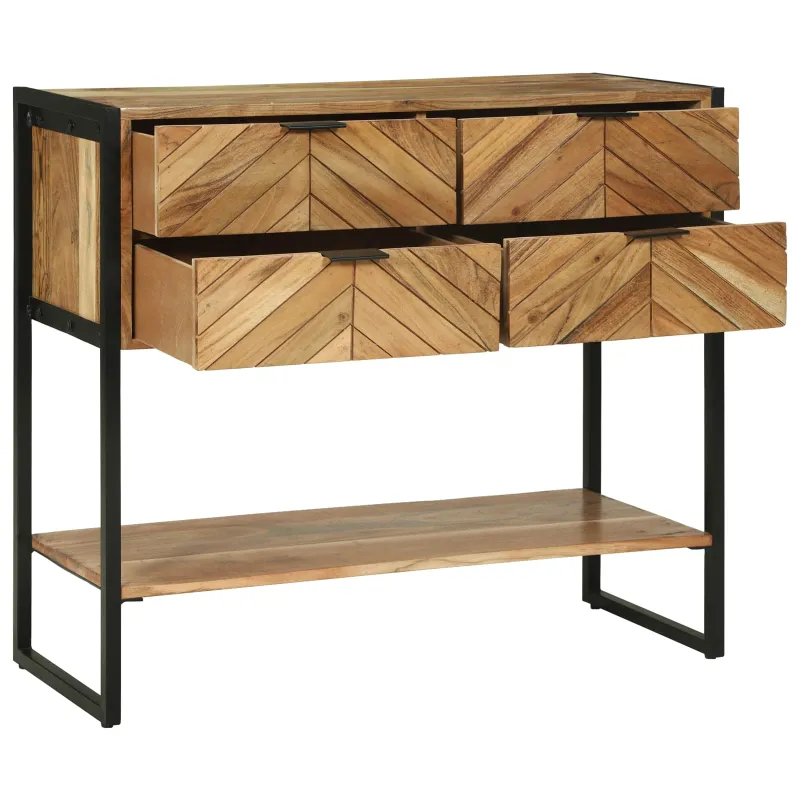 Konsolinis stalas Ruda 90 x 35 x 80 cm Kietos akacijos mediena