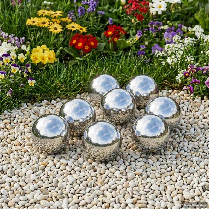 Veidrodinis kamuolys 8 vnt. Ø 5 cm Nerūdijantis plienas 201