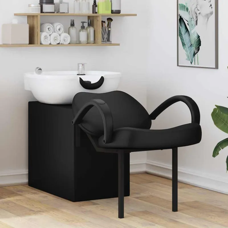 Šampūno kėdė Juoda ir Balta 136 x 60 x 92 cm PVC