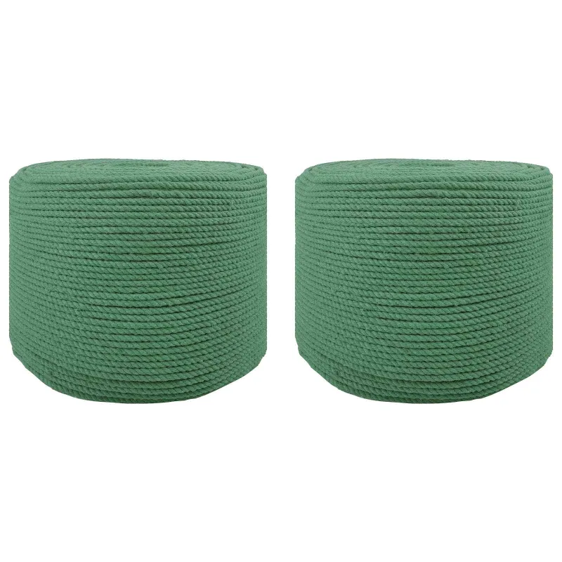 Medvilniniai siūlai 2 vnt. 2 mm 100 m Žalia 100% Medvilnė