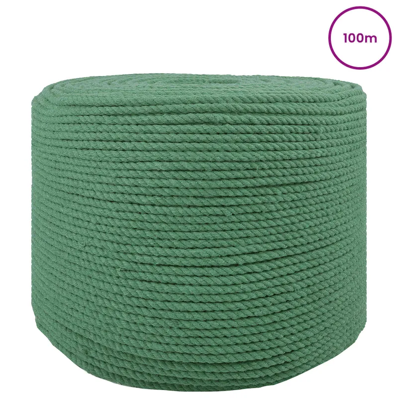 Medvilniniai siūlai 2 vnt. 2 mm 100 m Žalia 100% Medvilnė