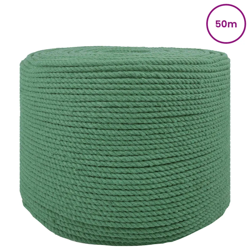 Medvilniniai siūlai 4 mm 50 m Žalia 100% Medvilnė