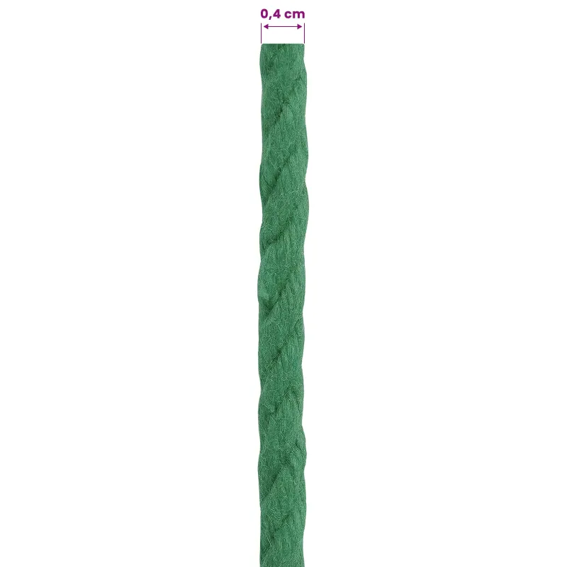 Medvilniniai siūlai 4 mm 50 m Žalia 100% Medvilnė