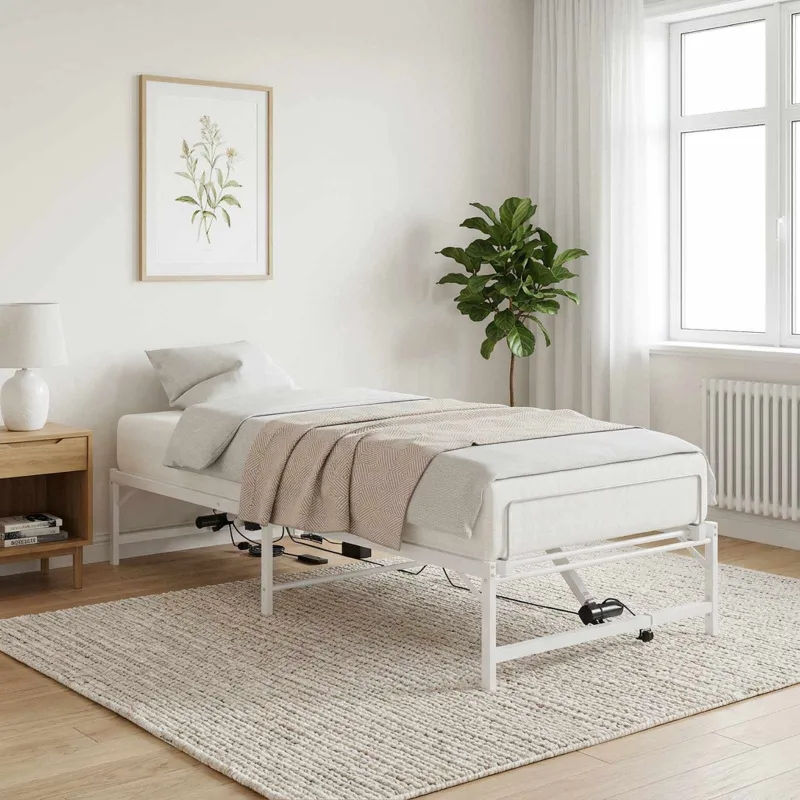 Elektrinis reguliuojamas lovos rėmas Balta 75 x 190 cm Plienas