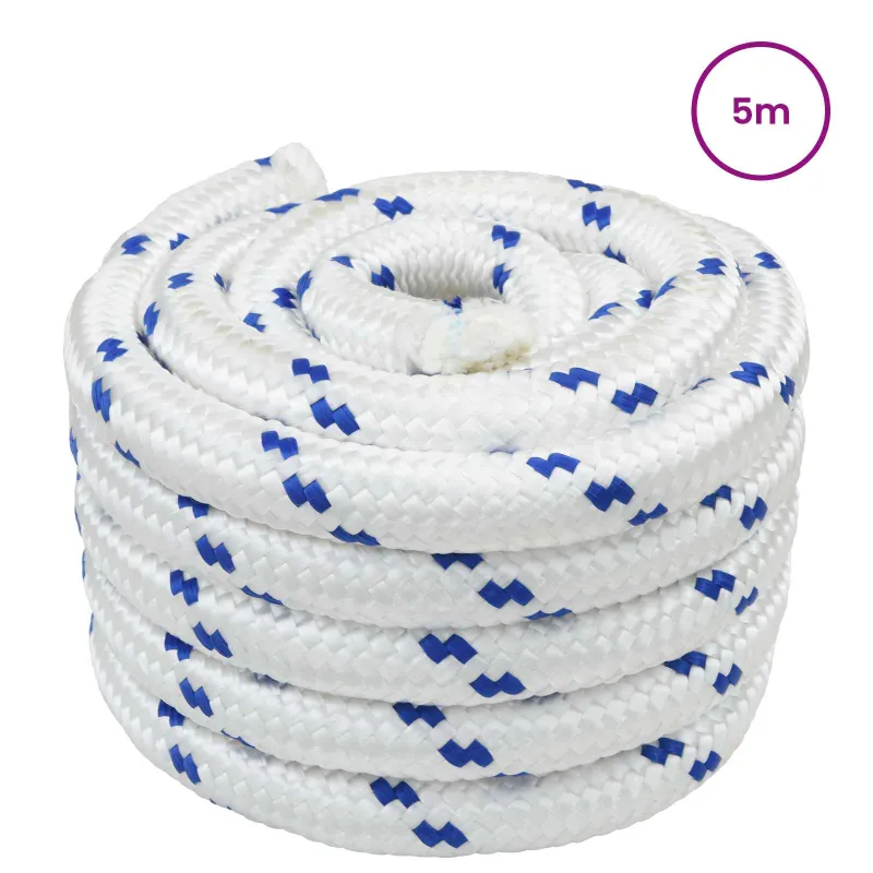 Laivo virvė 6 mm 5 m Balta ir mėlyna