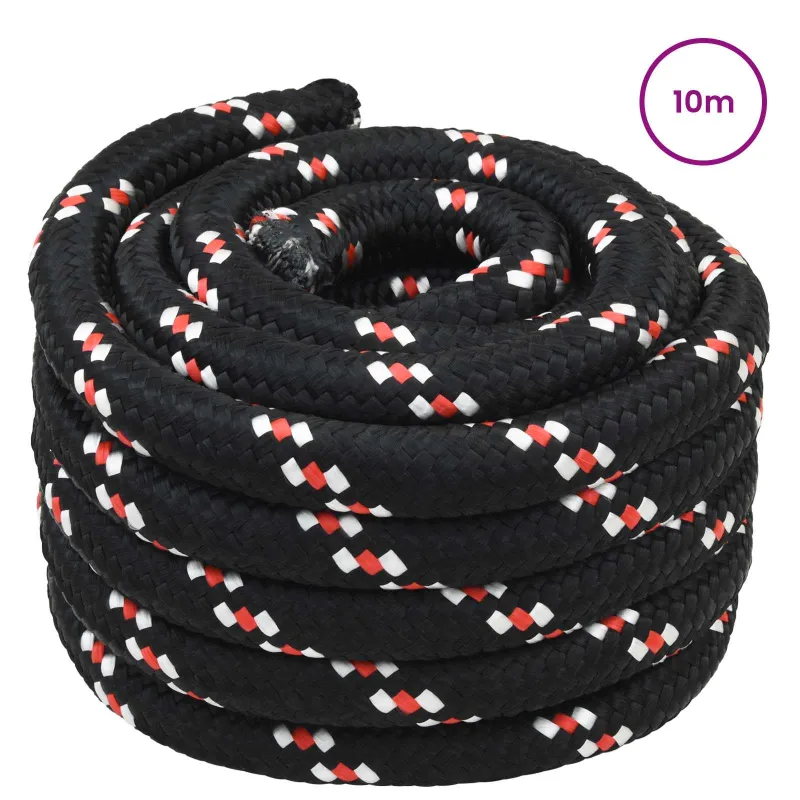 Laivo virvė 4 mm 10 m Juoda ir raudona