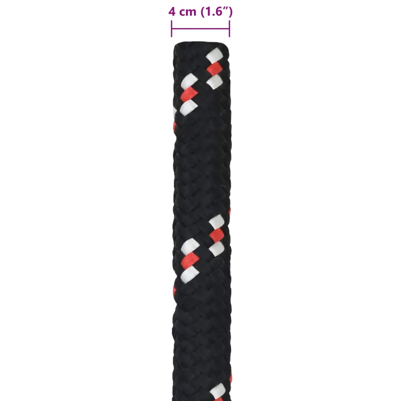 Laivo virvė 4 mm 10 m Juoda ir raudona