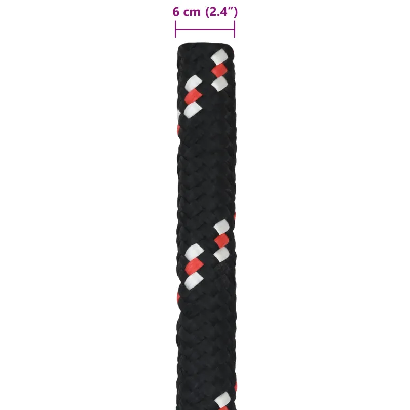 Laivo virvė 6 mm 5 m Juoda ir raudona
