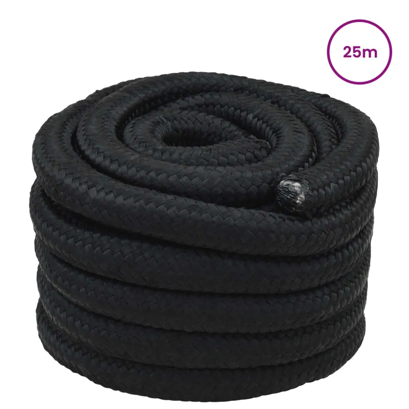 Laivo virvė 4 mm 25 m Juoda