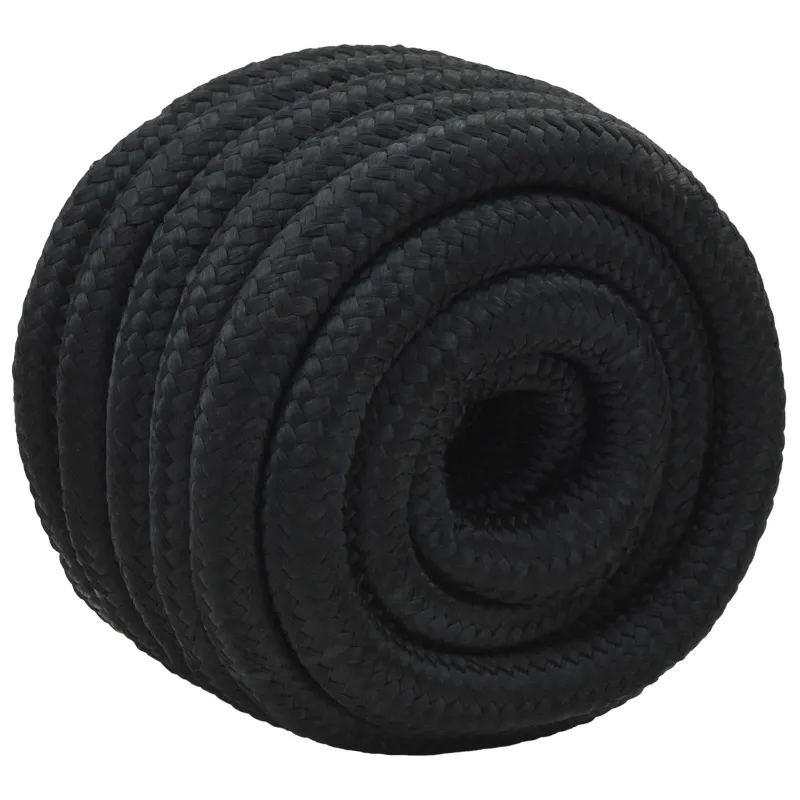 Laivo virvė 4 mm 25 m Juoda